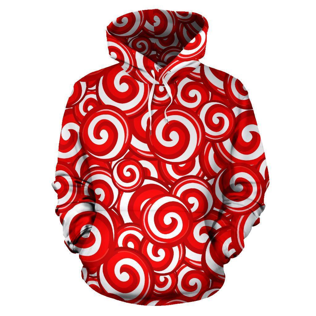 Candy Cane Pattern Print Women Men Pullover Hoodie-grizzshop