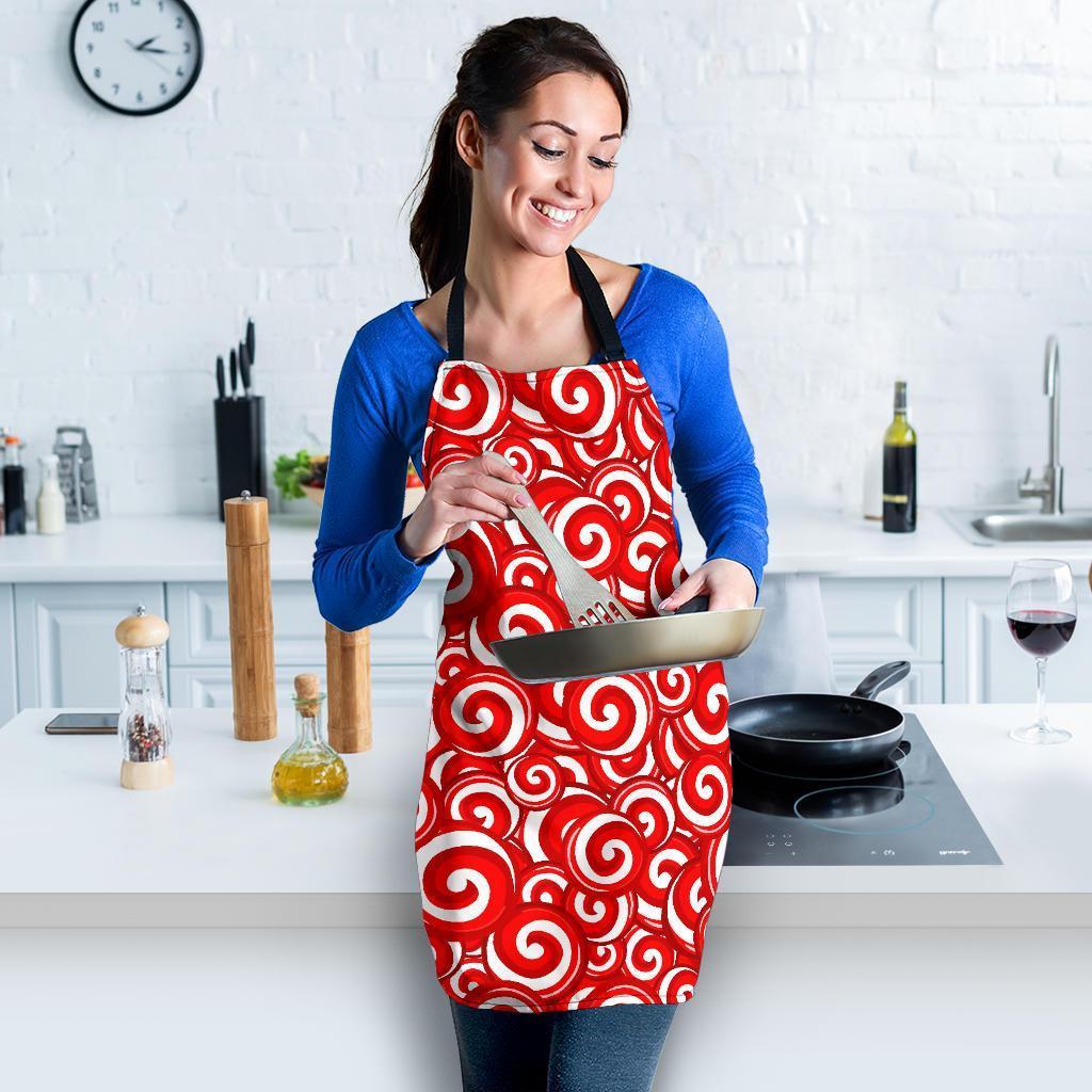 Candy Cane Pattern Print Women's Apron-grizzshop