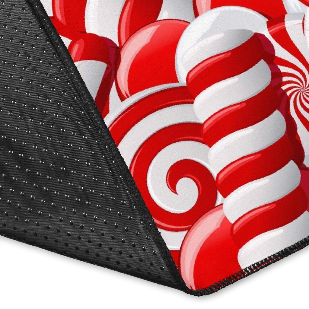 Candy Cane Print Pattern Floor Mat-grizzshop