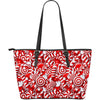 Candy Cane Print Pattern Leather Tote Bag-grizzshop