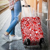 Candy Cane Print Pattern Luggage Cover Protector-grizzshop