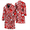 Candy Cane Print Pattern Men Long Robe-grizzshop