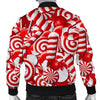 Candy Cane Print Pattern Men's Bomber Jacket-grizzshop