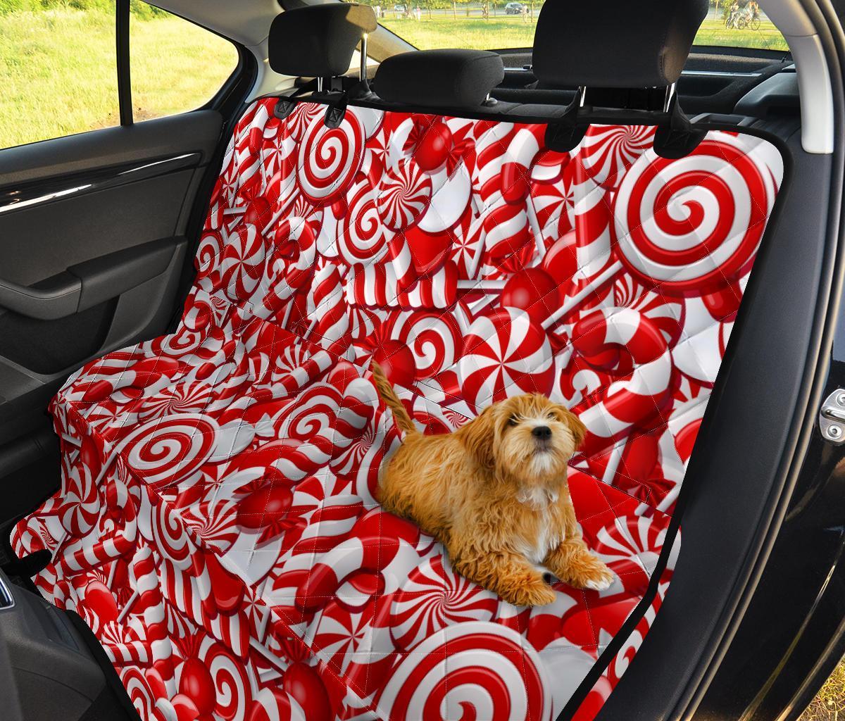 Candy Cane Print Pattern Pet Car Seat Cover-grizzshop