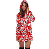 Load image into Gallery viewer, Candy Cane Print Pattern Women Hoodie Dress-grizzshop