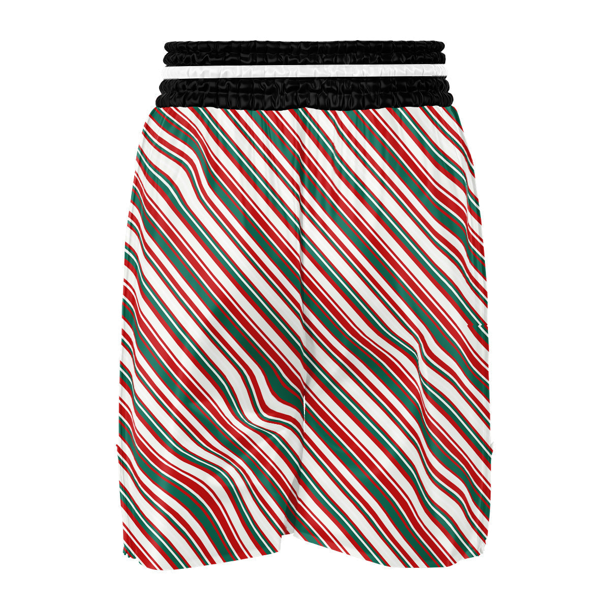 Candy Cane Stripe Christmas Print Boxing Shorts-grizzshop