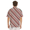 Candy Cane Stripe Christmas Print Men's Short Sleeve Shirts-grizzshop