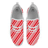 Candy Cane Stripe White And Red Print White Athletic Shoes-grizzshop