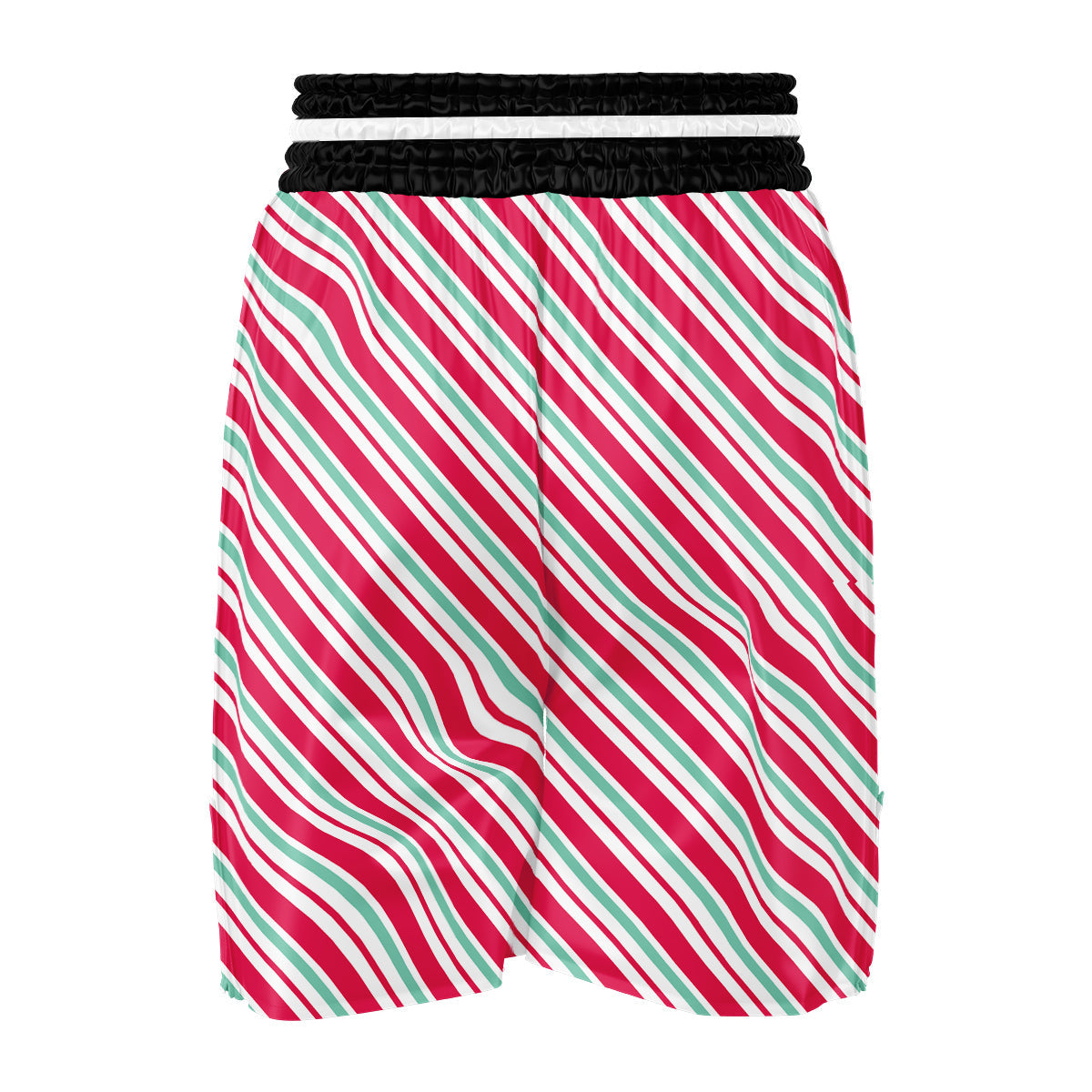 Candy Cane Striped Christmas Print Boxing Shorts-grizzshop