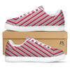 Candy Cane Striped Christmas Print White Low Top Sneakers-grizzshop