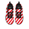 Candy Cane Striped White And Red Print Black Sneaker-grizzshop