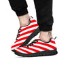 Candy Cane Striped White And Red Print Black Sneaker-grizzshop