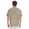 Candy Cane Stripes Christmas Print Men's Short Sleeve Shirts-grizzshop