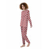 Candy Cane Stripes White And Red Print Women's Pajamas-grizzshop