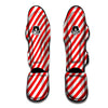 Candy Cane White And Red Print Pattern Muay Thai Shin Guards-grizzshop