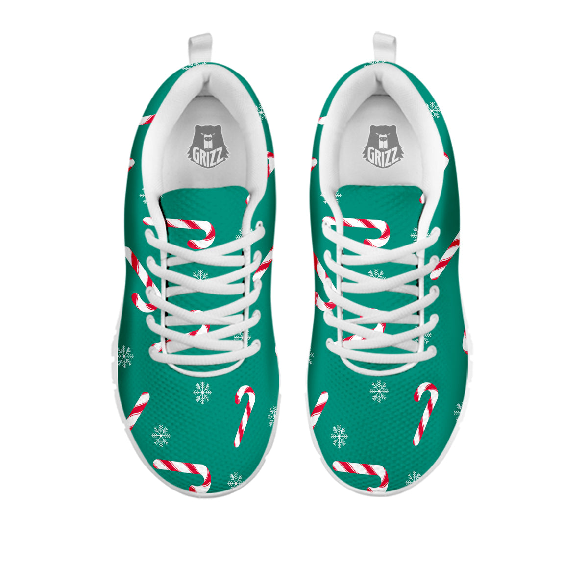 Candy Cane Xmas Print Pattern White Sneaker-grizzshop