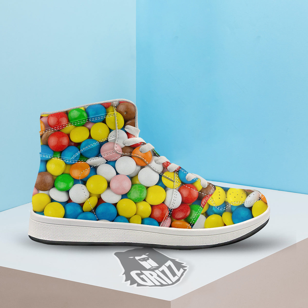 Candy Chocolate Colorful Print High Top Sneakers-grizzshop