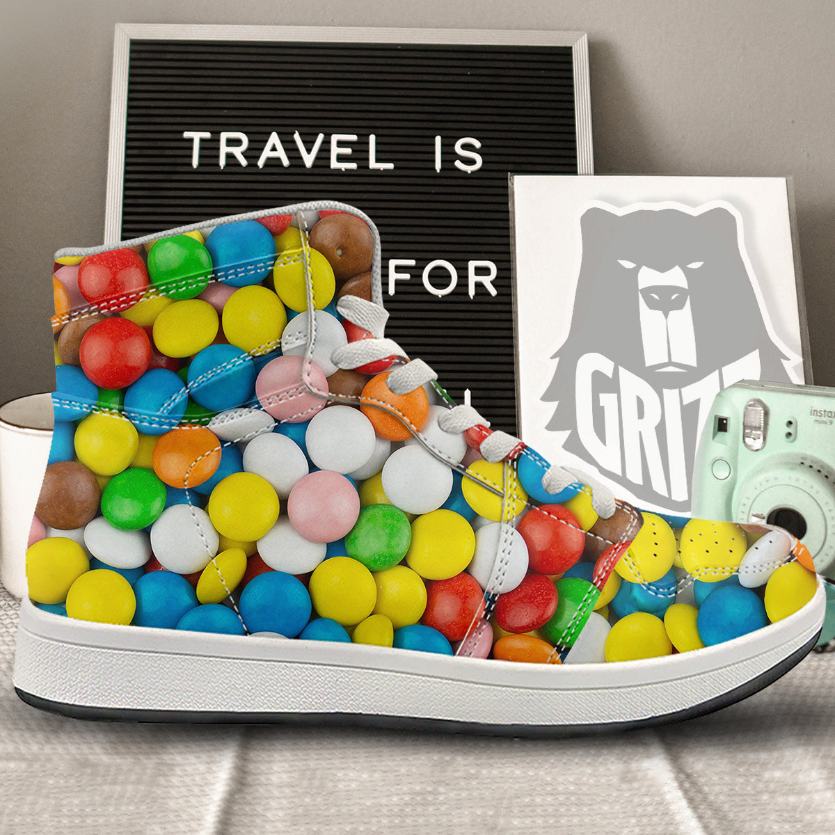 Candy Chocolate Colorful Print High Top Sneakers-grizzshop