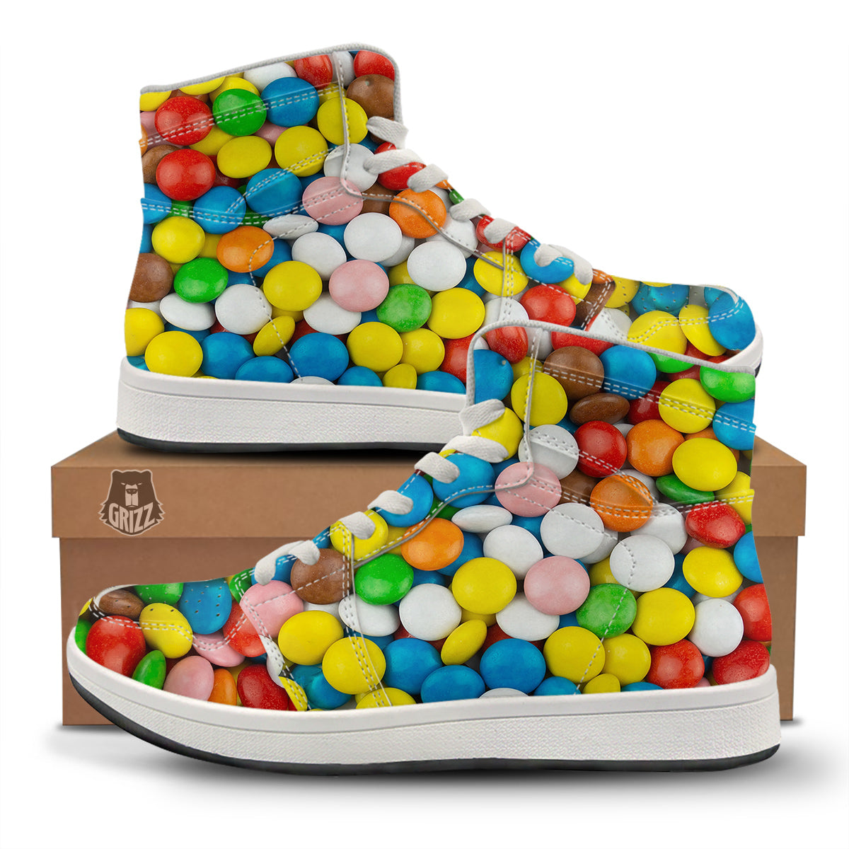 Candy Chocolate Colorful Print High Top Sneakers-grizzshop