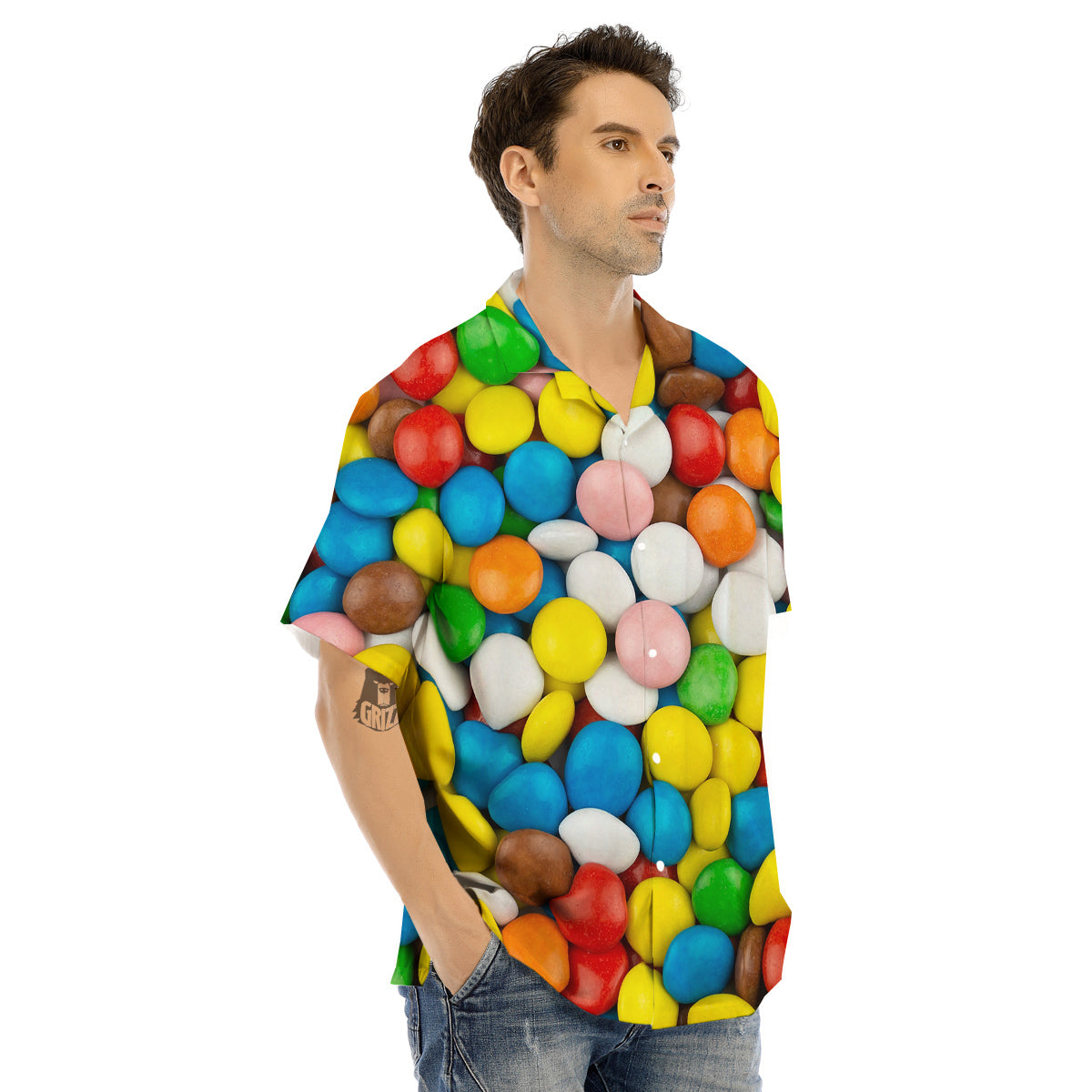 Candy Chocolate Colorful Print Men's Hawaiian Shirt-grizzshop