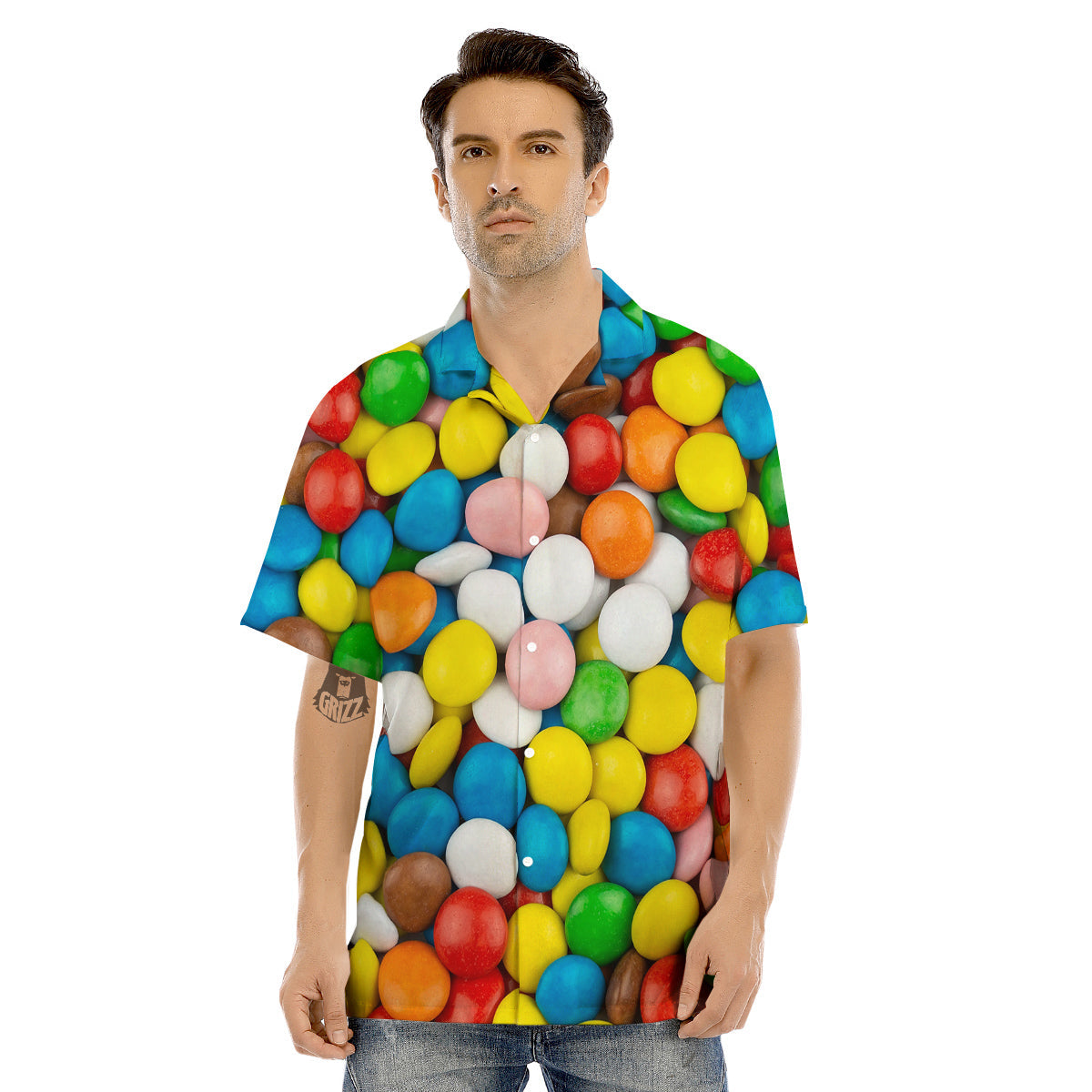 Candy Chocolate Colorful Print Men's Hawaiian Shirt-grizzshop