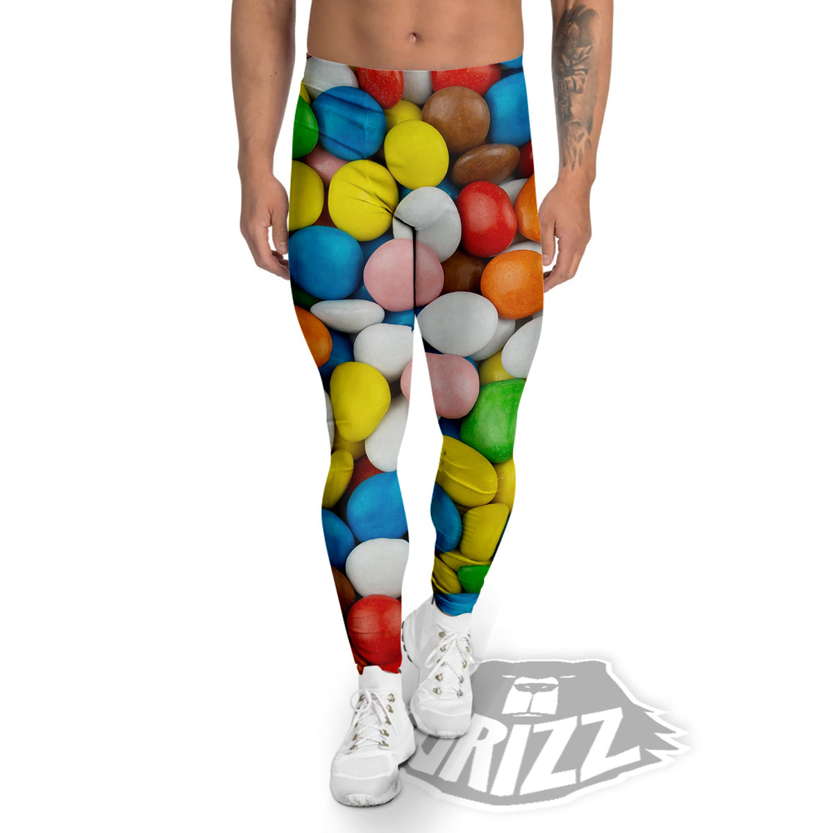 Candy Chocolate Colorful Print Men's Leggings-grizzshop