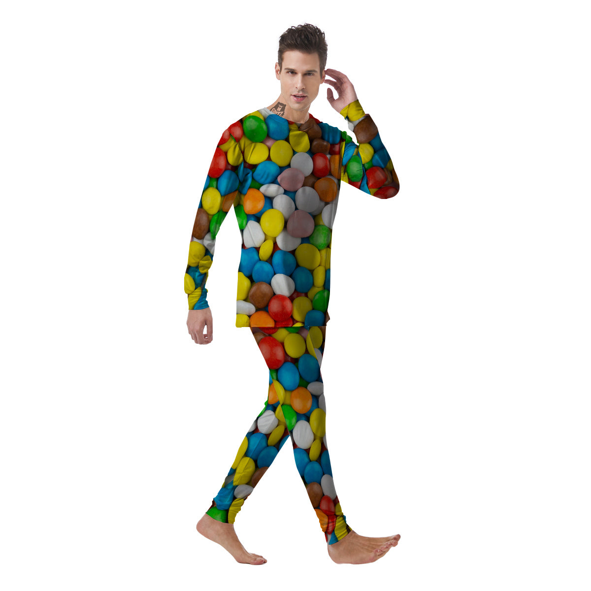 Candy Chocolate Colorful Print Men's Pajamas-grizzshop