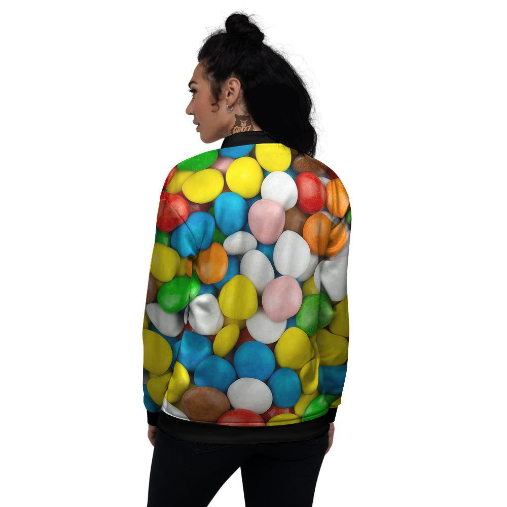 Candy Chocolate Colorful Print Women's Bomber Jacket-grizzshop