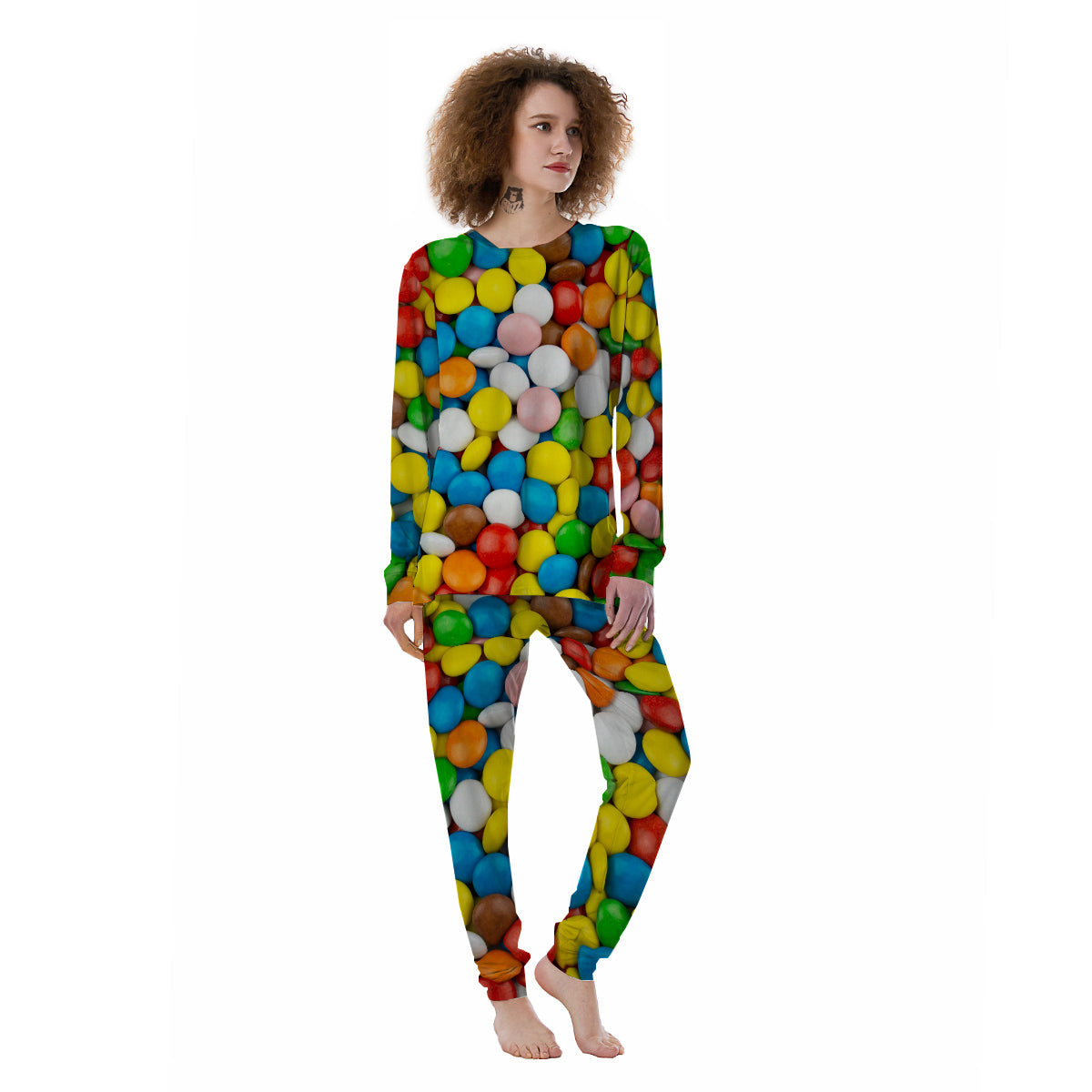 Candy Chocolate Colorful Print Women's Pajamas-grizzshop