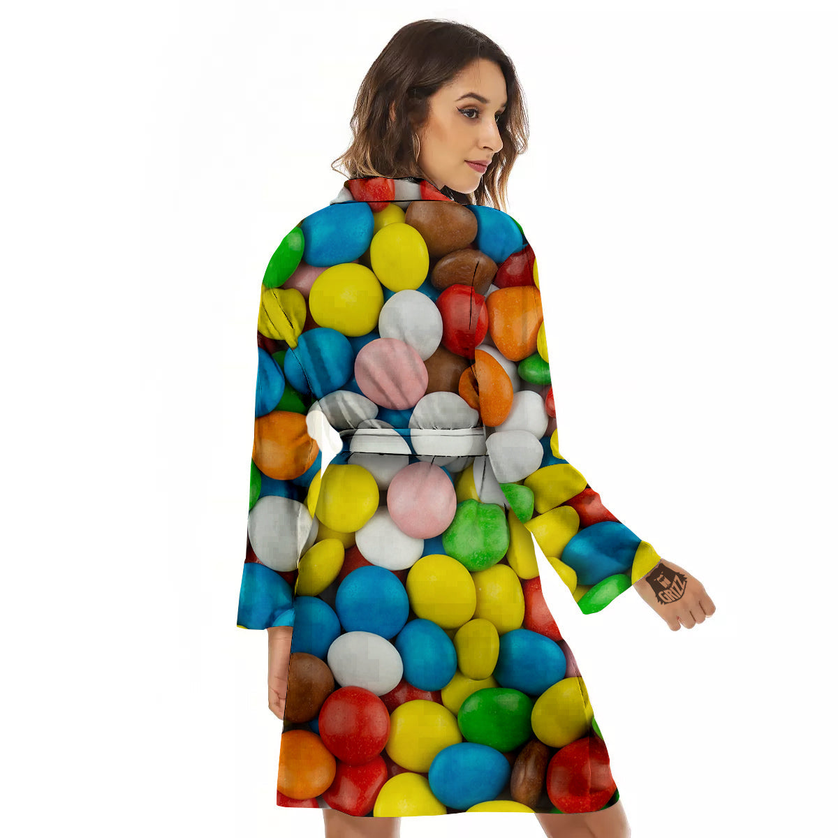 Candy Chocolate Colorful Print Women's Robe-grizzshop