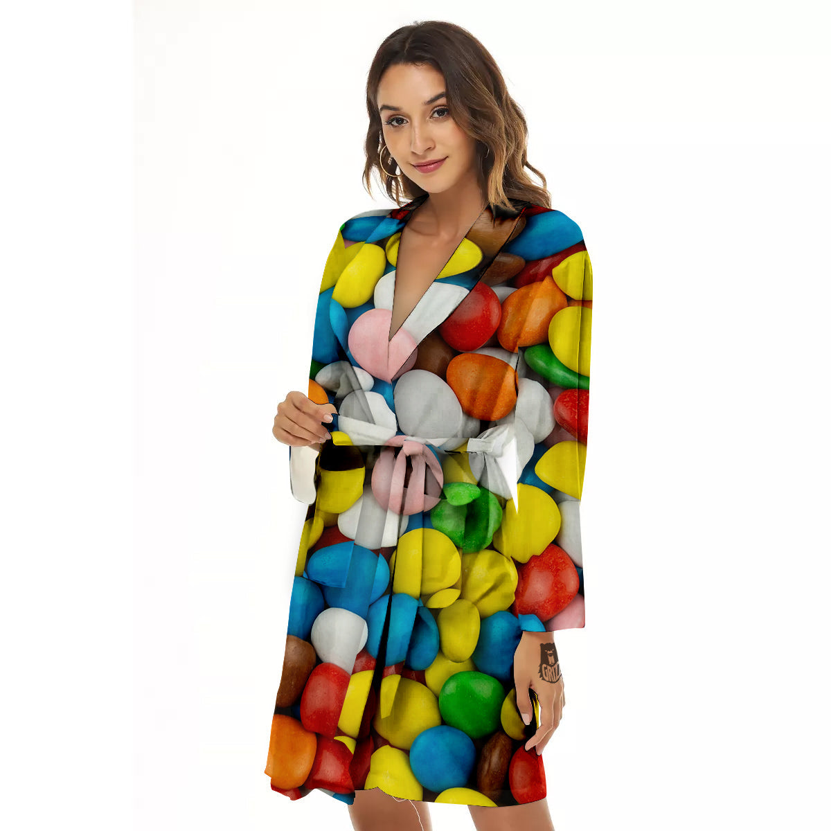 Candy Chocolate Colorful Print Women's Robe-grizzshop