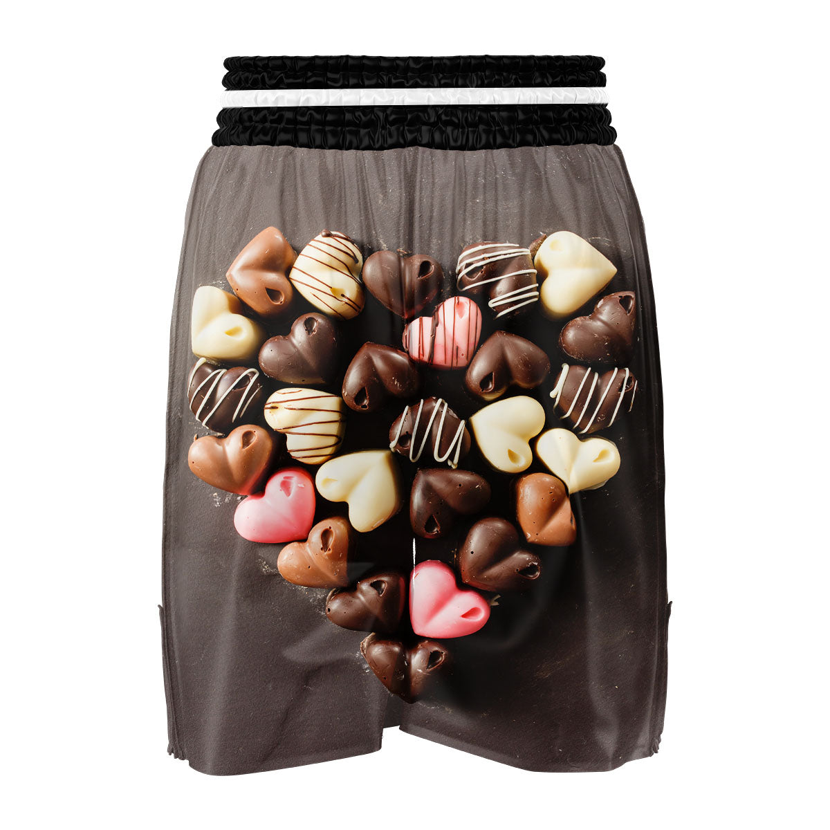 Candy Chocolate Heart Print Boxing Shorts-grizzshop
