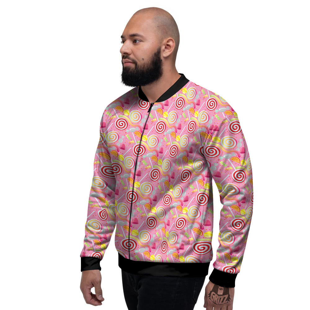 Candy Colorful Print Pattern Men's Bomber Jacket-grizzshop