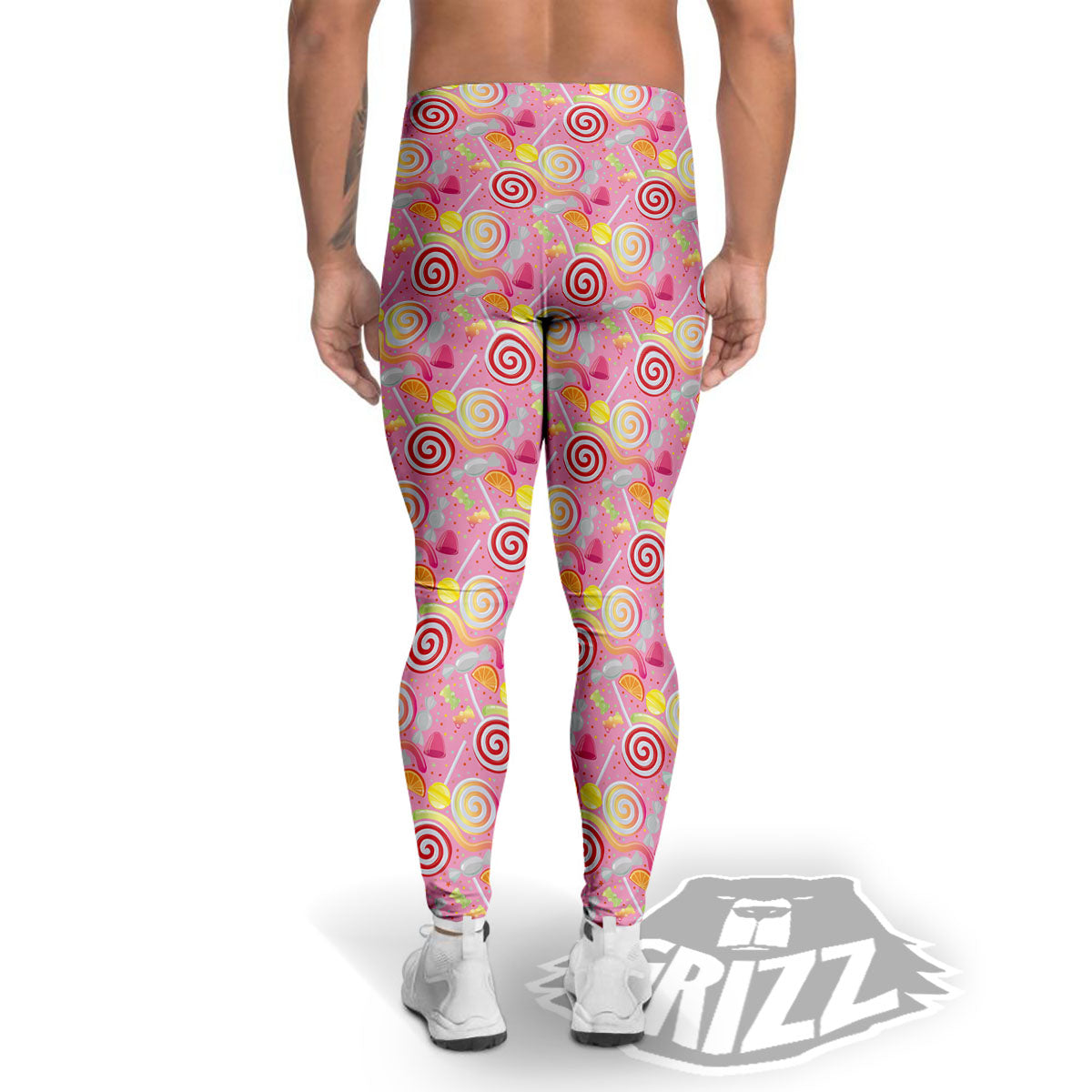 Candy Colorful Print Pattern Men's Leggings-grizzshop