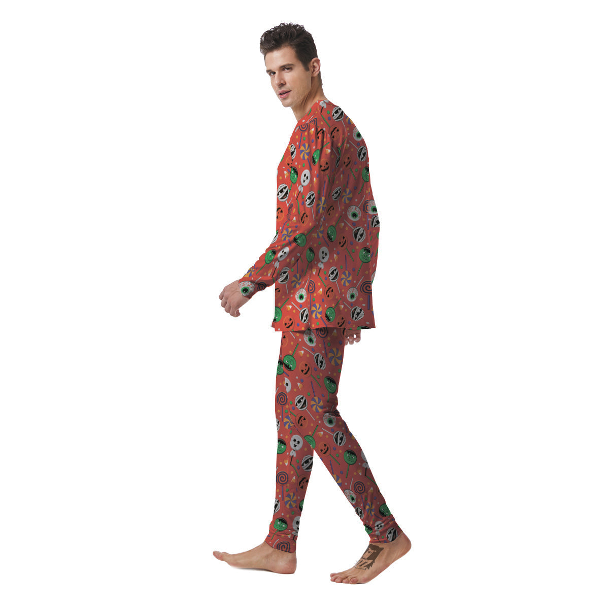 Candy Cute Halloween Print Pattern Men's Pajamas-grizzshop