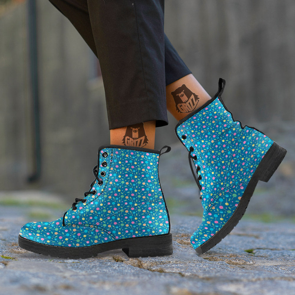 Candy Cute Print Pattern Leather Boots-grizzshop