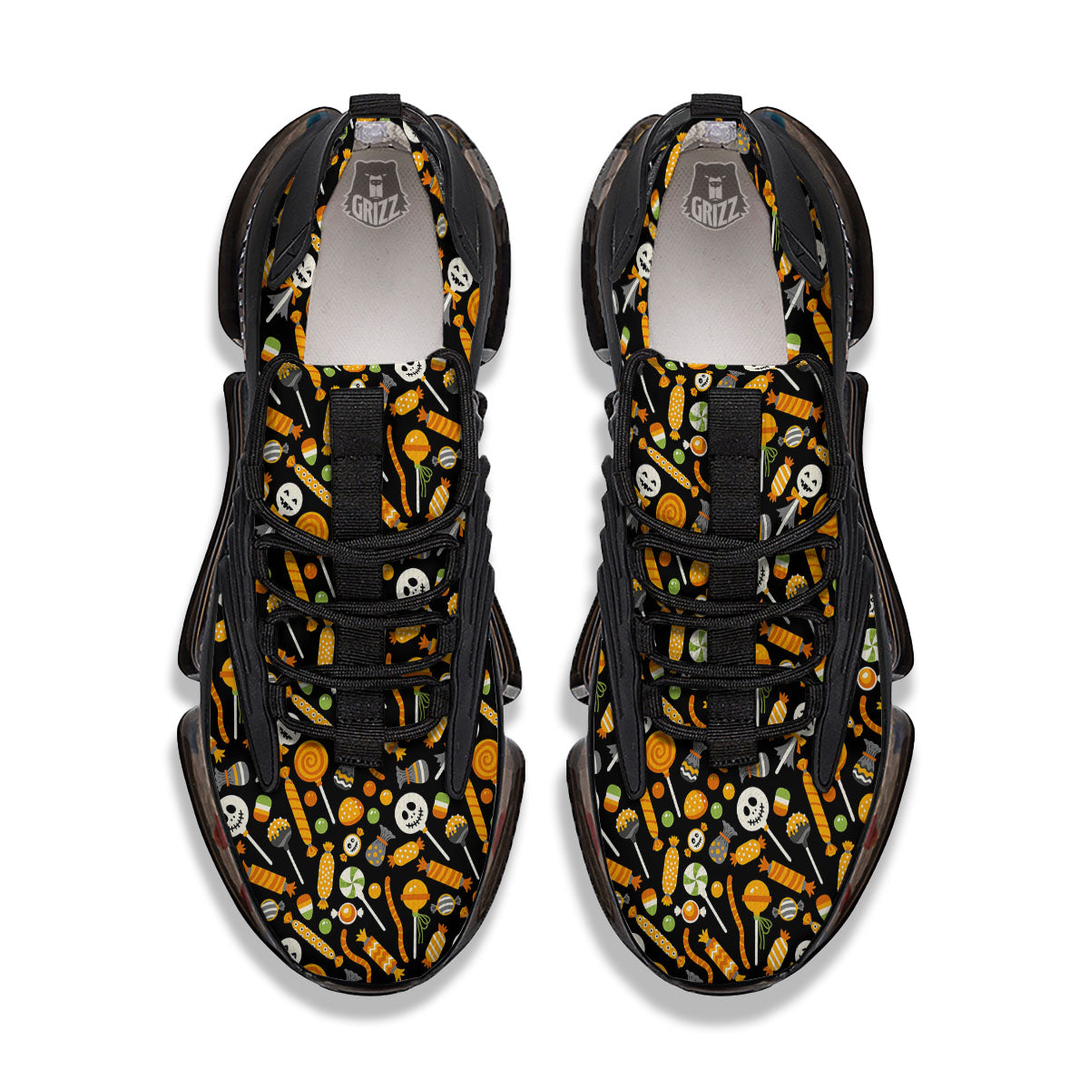 Candy Halloween Print Pattern Black Gym Shoes-grizzshop