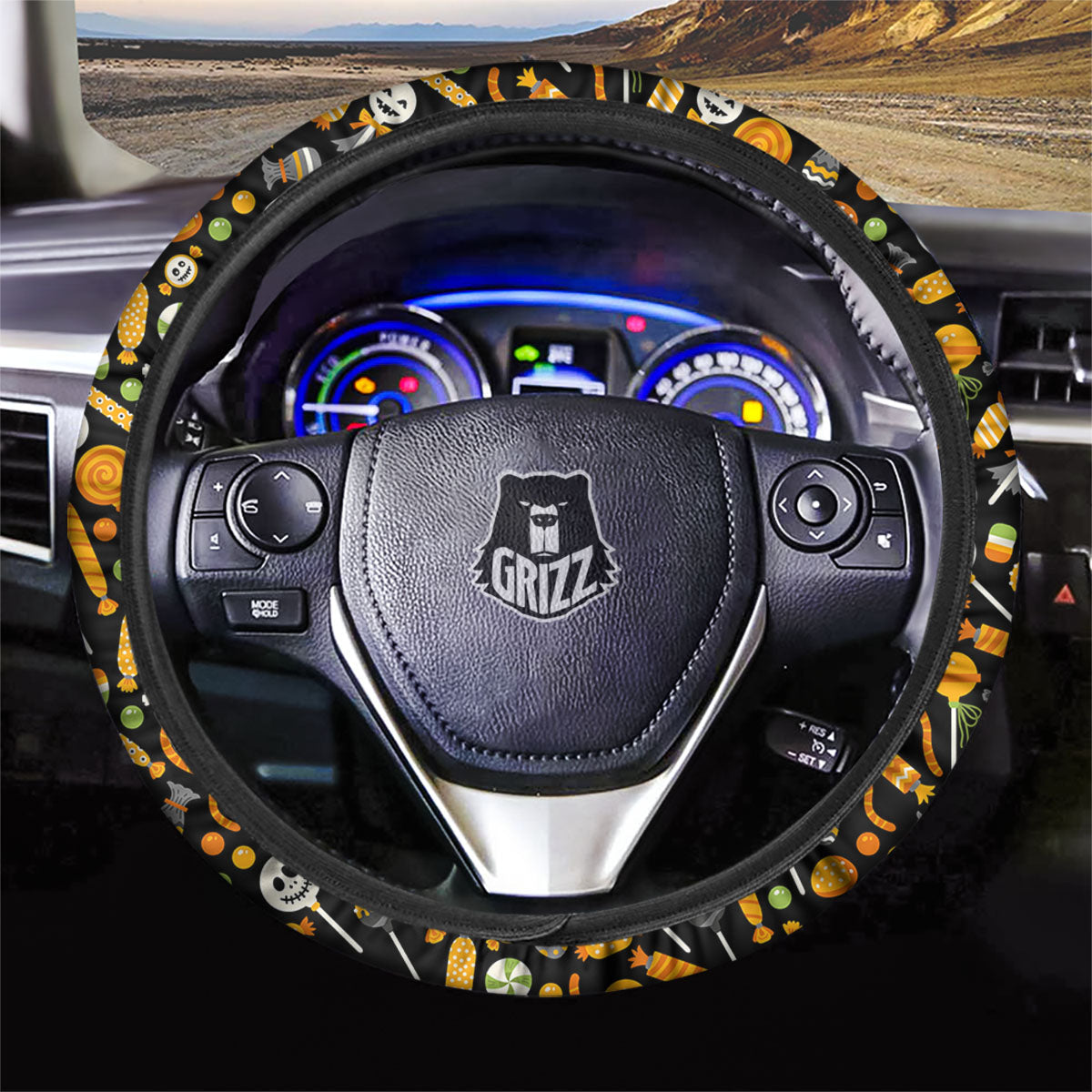 Candy Halloween Print Pattern Car Steering Wheel Cover-grizzshop