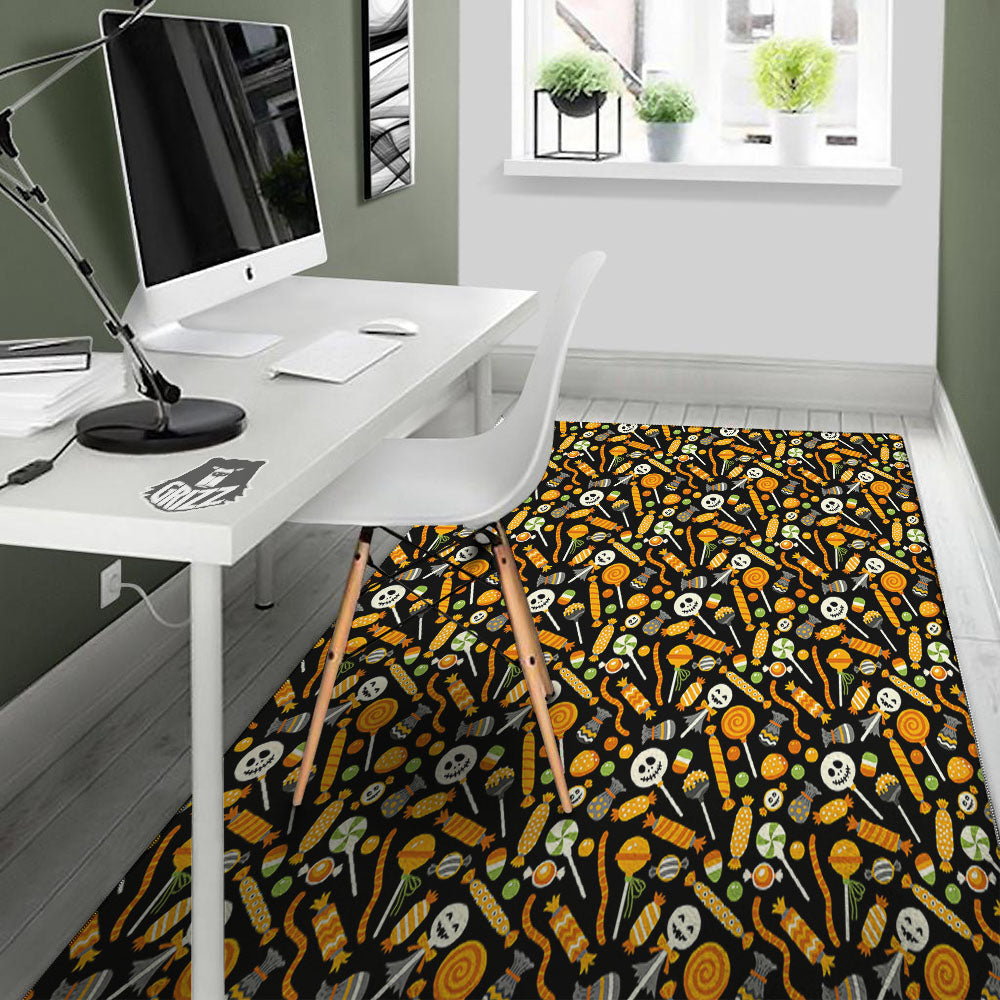 Candy Halloween Print Pattern Floor Mat-grizzshop