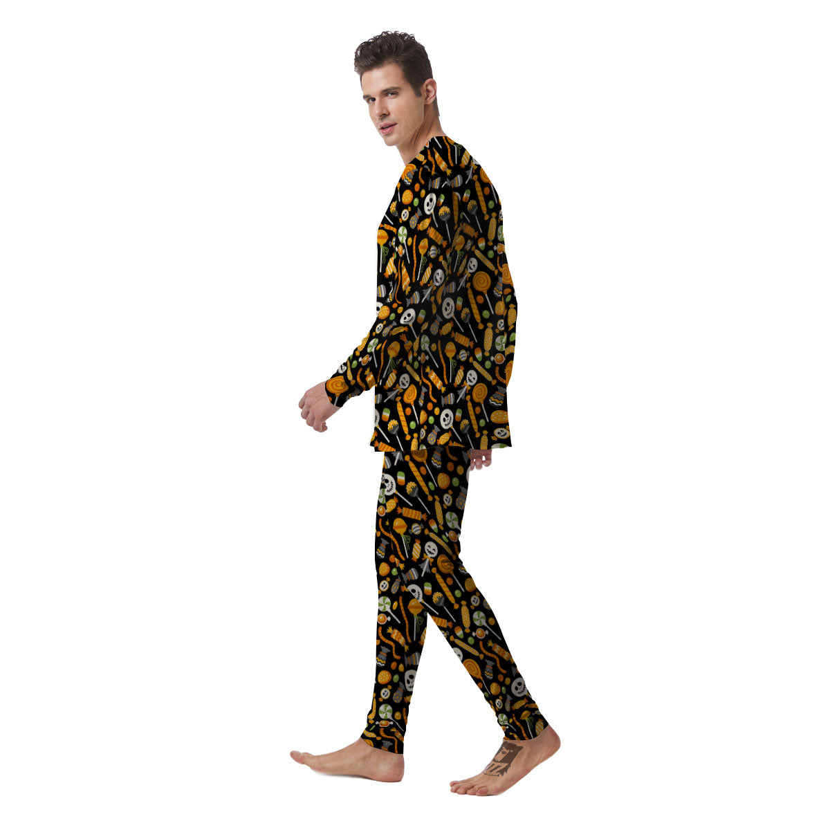 Candy Halloween Print Pattern Men's Pajamas-grizzshop