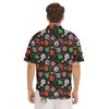 Candy Monsters Halloween Print Pattern Men's Short Sleeve Shirts-grizzshop