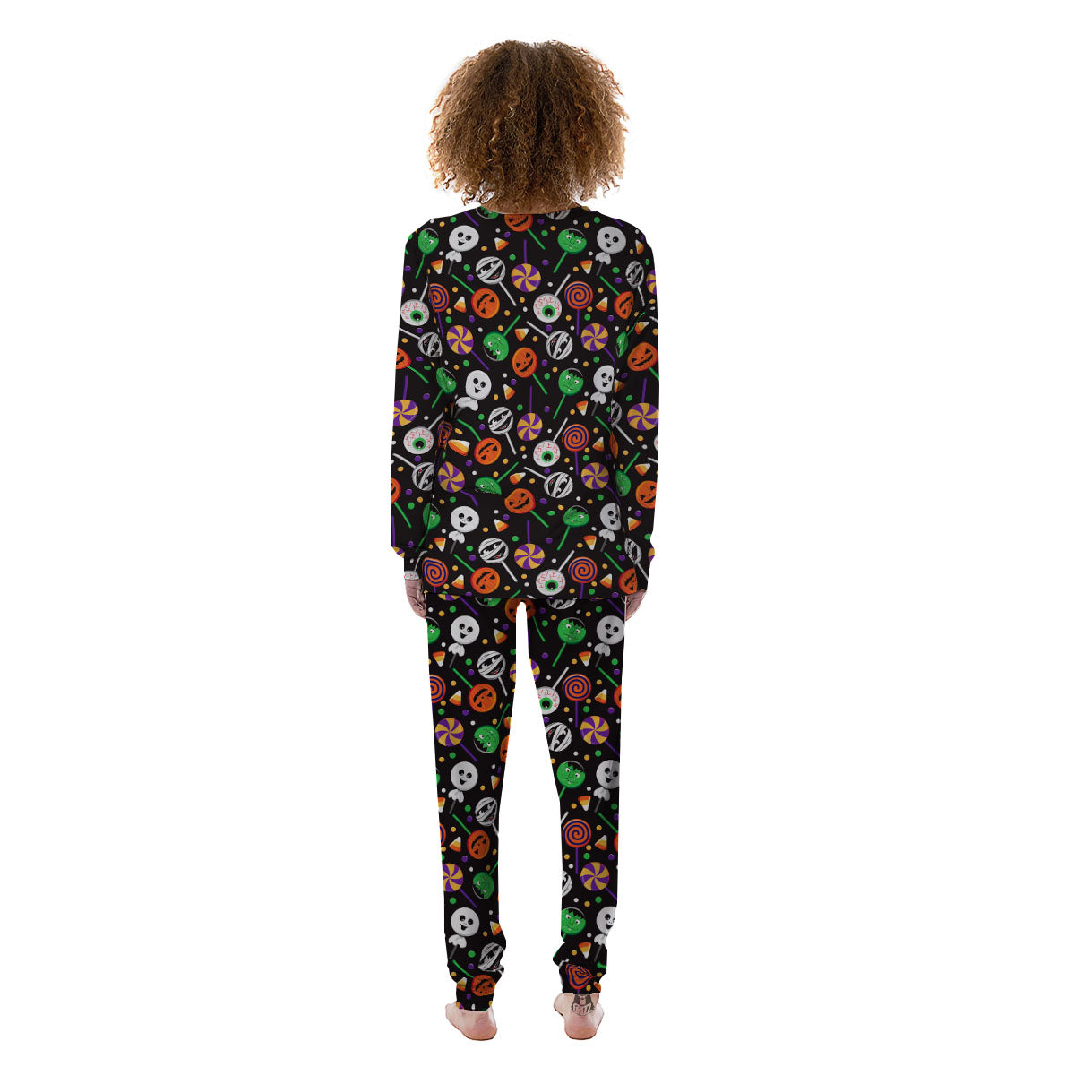 Candy Monsters Halloween Print Pattern Women's Pajamas-grizzshop