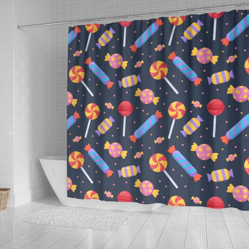 Candy Pattern Print Bathroom Shower Curtain-grizzshop