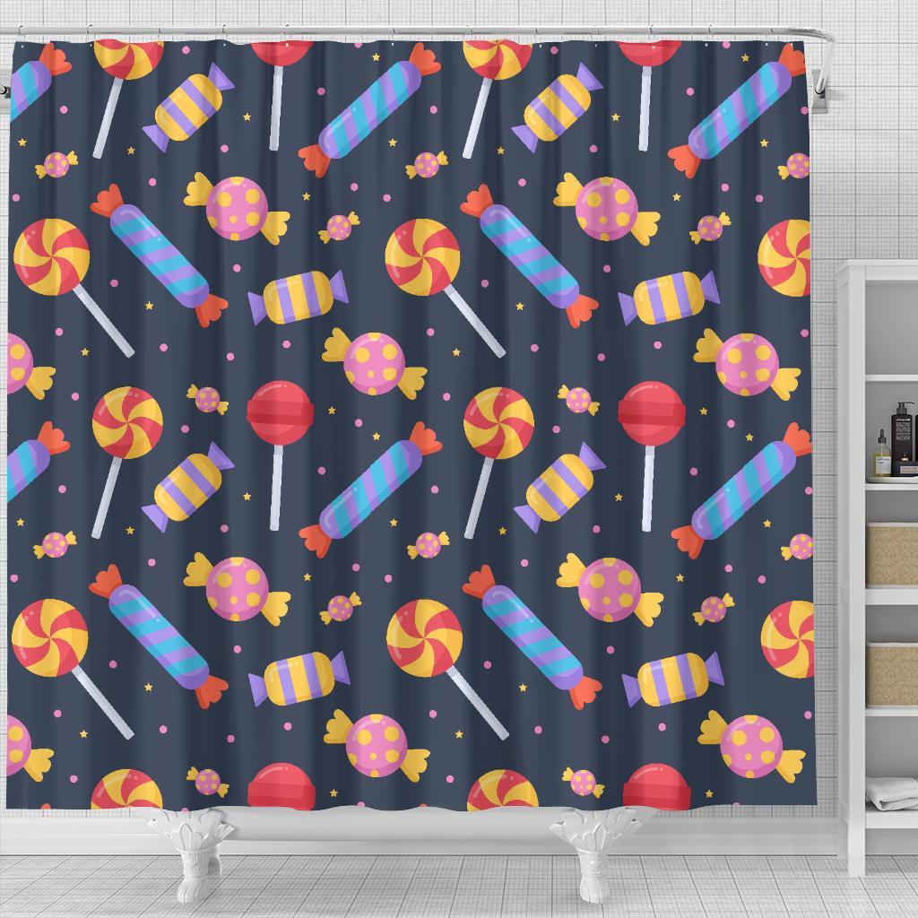 Candy Pattern Print Bathroom Shower Curtain-grizzshop