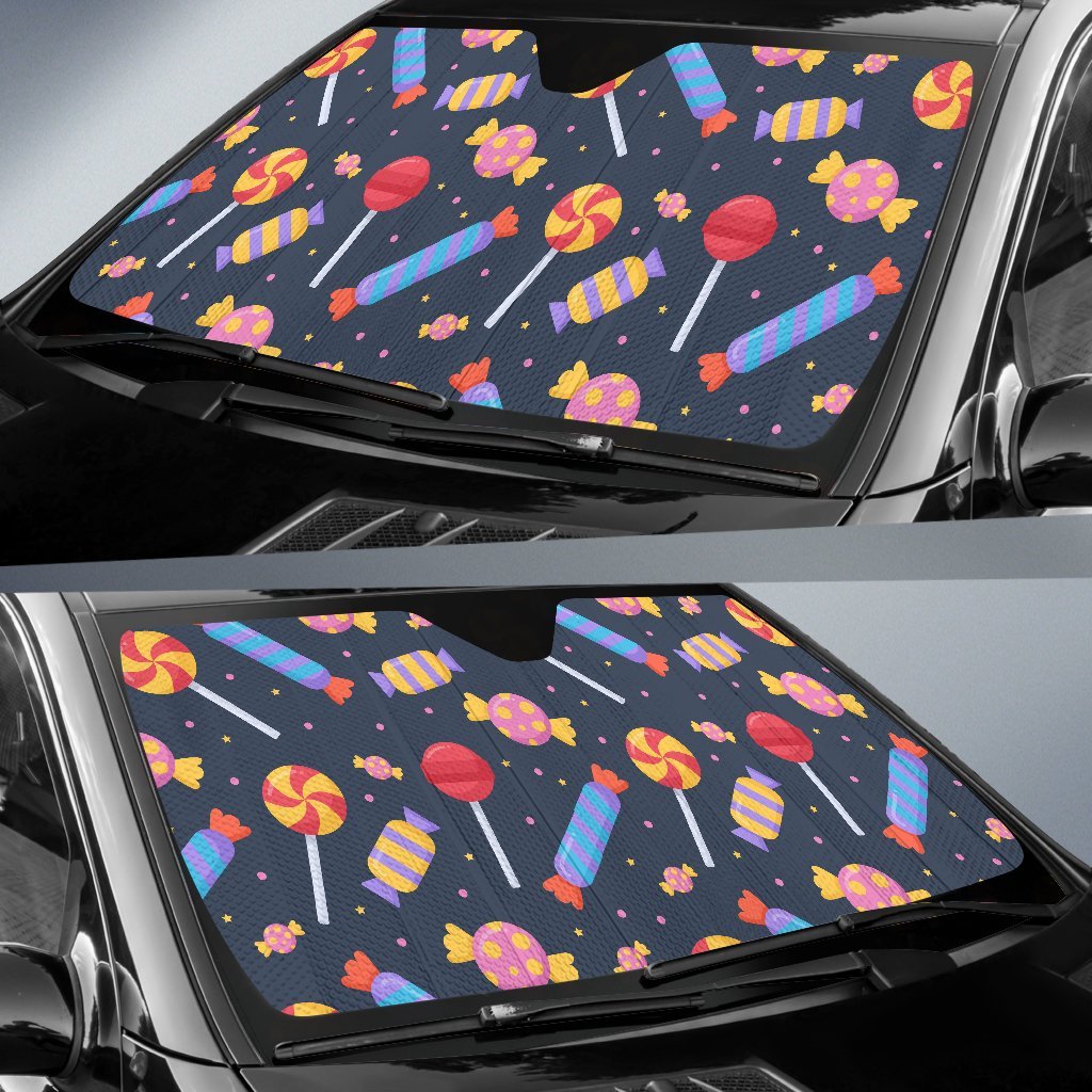 Candy Pattern Print Car Sun Shade-grizzshop