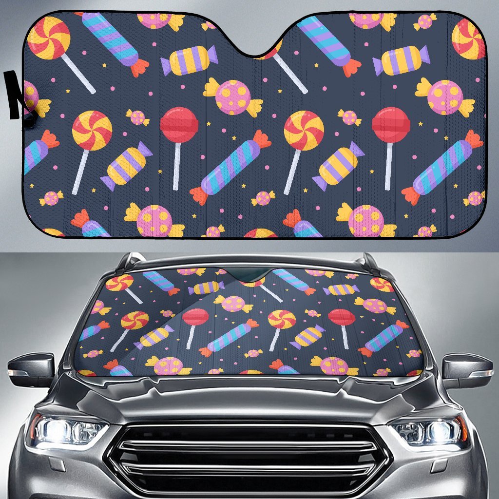 Candy Pattern Print Car Sun Shade-grizzshop