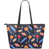 Candy Pattern Print Leather Tote Bag-grizzshop