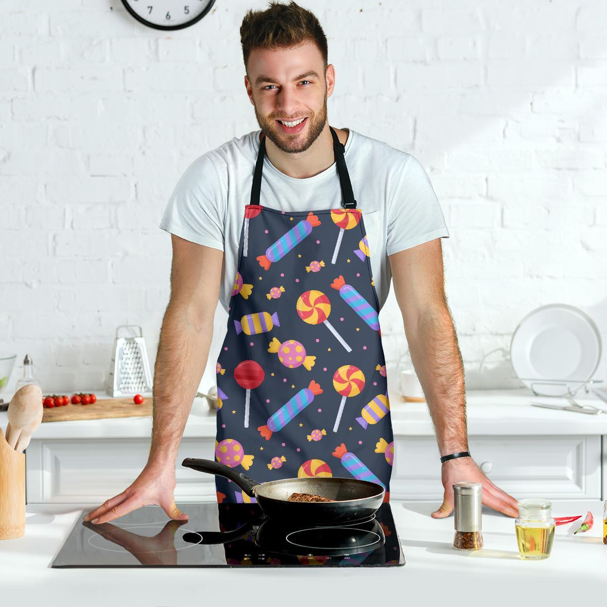 Candy Pattern Print Men's Apron-grizzshop
