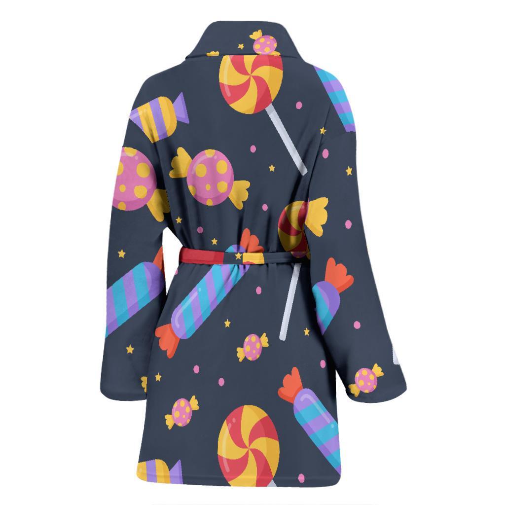 Candy Pattern Print Women Long Robe-grizzshop