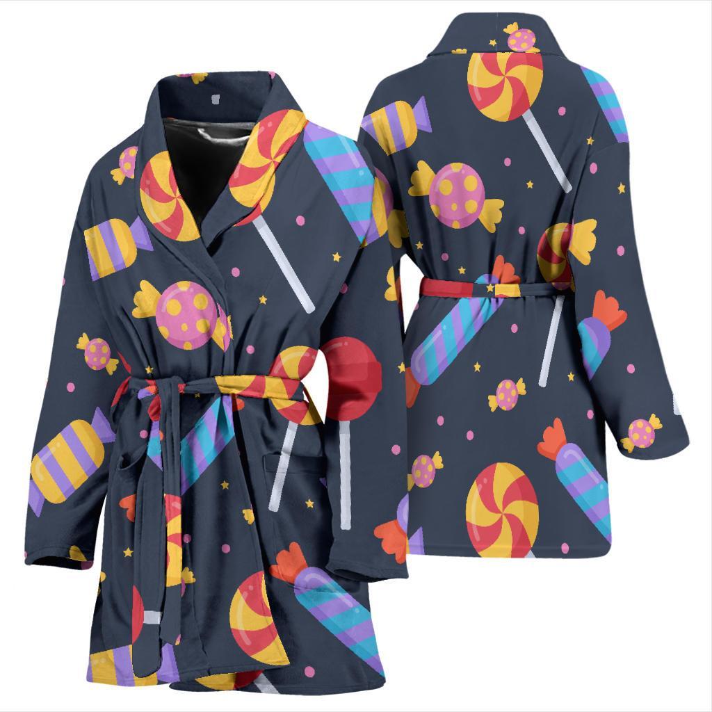 Candy Pattern Print Women Long Robe-grizzshop